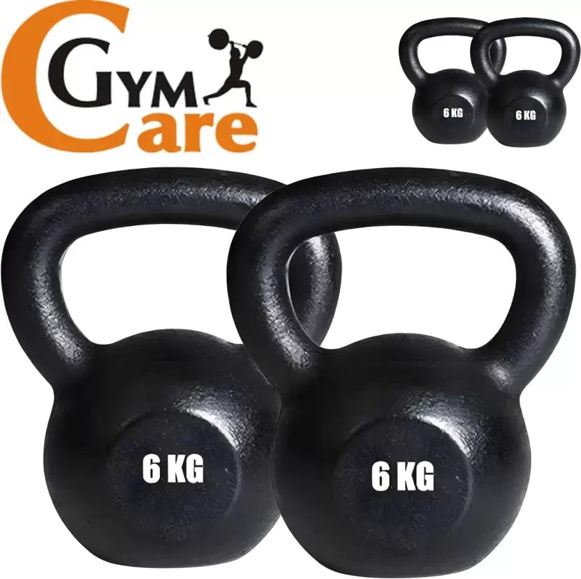 GYM CARE ® Kettlebell Dumbbells (6 kg X 2) 12 kg Set, Fitness Heavy Duty Solid Fixed Fixed Weight Dumbbell  (6 kg)